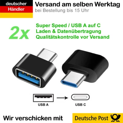 USB C auf USB A Adapter Ladeadapter Datenübertragung Konverter OTG - Bild 1 von 3