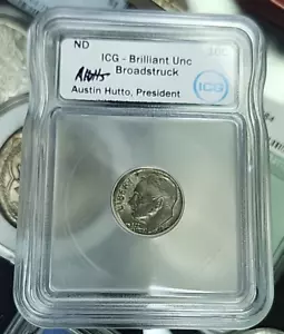 Bu Broadstruck Dime Mint Error Hand Singed By Austin Hutto - Picture 1 of 19