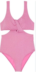 O'NEILL Girl's Sequoia Loop One-Piece swimsuit sz 8 Pink Metallic Color NWT - Picture 1 of 5