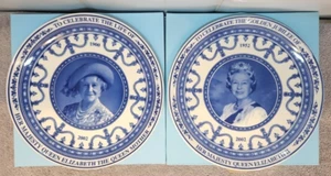 2 X Daily Mail Wedgwood Queen Elizabeth and Queen Mother Collectors Plates - Picture 1 of 5