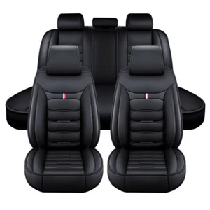 For Volkswagen VW Car Seat Covers Full Set Front Back Leather Cushion Protector - Picture 1 of 17