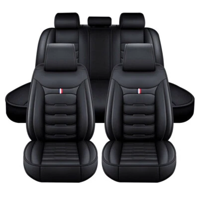 For Volkswagen VW Car Seat Covers Full Set Front Back Leather Cushion Protector - Image 1 of 4