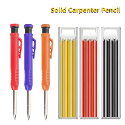 Solid Carpenter Pencil for Construction Built-in Sharpener Drawing✔ - Image 1 of 4