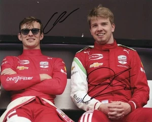 Robert Shwartzman and Callum Ilott autographed 2025 Indy 500 Indycar 8x10 photo - Picture 1 of 1
