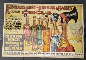 PÓSTER Ringling Bros. Barnum & Bailey Circus Shows-Jirafa-cuello mujeres DE Birmania - Imagen 1 de 4