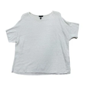 Eileen Fisher 100% Organic Linen Boxy Top Womens XL White Lagenlook Coastal - Picture 1 of 10