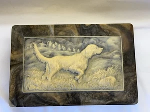 Joyero genuino de piedra Incolay para perro de caza hecho a mano en EE. UU. 11 X 7,5 X 3 - Imagen 1 de 11