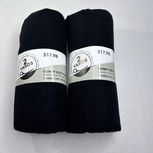 2 Rolls Of Black Comfy Cozy Flannel each roll is 2 Yards 43" Wide Total of 4 yds - Picture 1 of 3