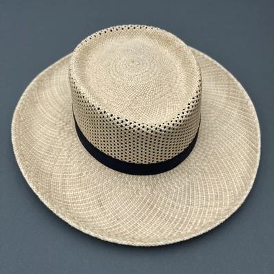 Chapéu de palha Panamá genuíno tamanho: MED. Tecido à mão no Equador. Frete grátis dos EUA! - Imagem 1 de 4