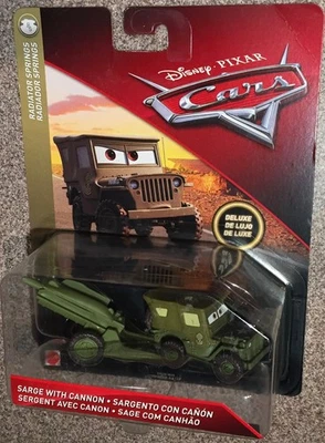 Disney Pixar Cars - SARGE WITH CANNON  NIP Mattel DXV98 - Image 1 of 2