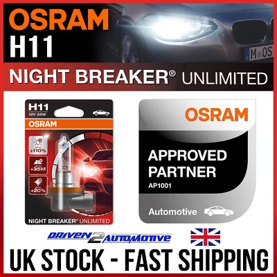 1x H11 OSRAM Night Breaker Unlimited Bulb - SELL OFF STOCK - BARGAIN! - Image 1 of 4
