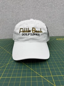 Pebble Beach Golf Course Links White Greg Norman Shark Embroidered Hat Cap - NEW - Picture 1 of 11