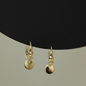9ct Solid Gold Circle Gem Tag Huggie Hoops Earrings, small, 9K, hang, drop, gift
