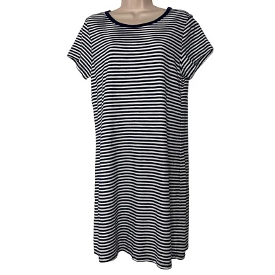 A.n.a A New Approach Camiseta Vestido Mujer Mediano Manga Corta Sobre la Rodilla Rayas Foto 1 de 4