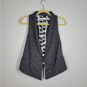Cabi Vest Size S Tweed Racerback Collared Sleeveless Lined Stretch Charcoal Gray - Picture 1 of 5