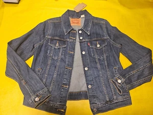 Levi Original Trucker Blue Jean Jacket Size Lg - Picture 1 of 3