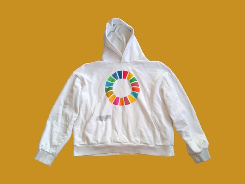 OFF WHITE Felpa con cappuccio Pangaia x UN SDGs MEDIUM bianco sporco