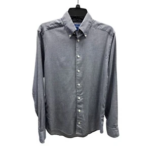 NEW Eton Blue Light Flannel Shirt Slim Fit Small - Picture 1 of 4
