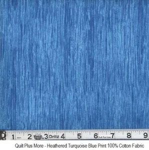 Turquoise Blue Heather Quilting Cotton Fabric by the Yard – Premium 44” Wide - Picture 1 of 2