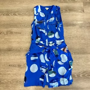 Anthropologie Leifsdottir Women's Silk Dress Size 2 Blue Tie Waist - Picture 1 of 9