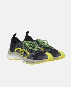 Gucci Run Technical Knit Fabric Black Sneakers Size 5 - Picture 1 of 12