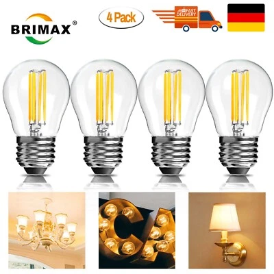 4er E27 LED Glühbirne 40W 60W G45 Warmweiß Dimmbar Filament Birne leuchtmittel - Bild 1 von 4