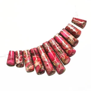11Pcs Artificial Red Sea Sediment Jasper & Pyrite Pendant 16x10x5mm- 39x10x6mm - Picture 1 of 1