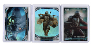 2022 CARTES RÉFRACTRICES TOPPS CHROME STAR WARS THE MANDALORIAN #AR-9,S2-7,S2-11.