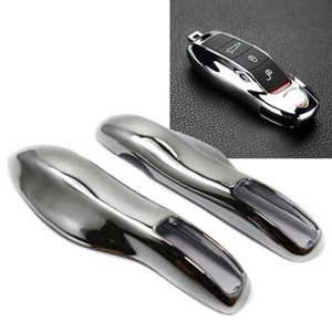 Chrome Car Key Fob Case shell Cover For Porsche Cayenne Panamera Macan Boxster - Picture 1 of 9