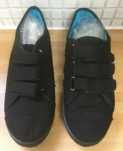 Spot On Womens Touch Fasten 3 Strap Canvas Trainers Sizes 3-4 NEW* Black White - Picture 1 of 12