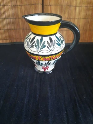 Cruche  pichet de Saint-Jean-de-Bretagne – décor floral – 18 cm – Très bon état - Photo 1/4