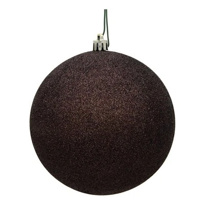 Vickerman 4.75" Plastic Ball Ornaments in Glitter Chocolate (Set of 4) - Image 1 of 2