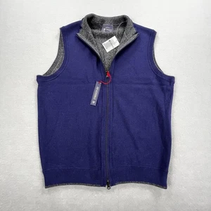 Cremieux Weste Herren Large blau grau Wende Full Zip Baumwolle Pullover Strick - Bild 1 von 14