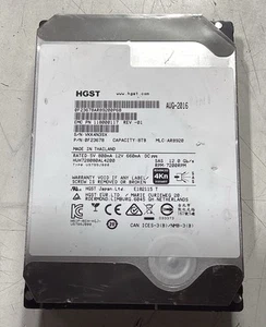 DISQUE DUR HGST ULTRASTAR HUH728080AL4200 8 To 12 Gbit/s 7,2 K SAS 3,5'' 0F23678 - Photo 1/2