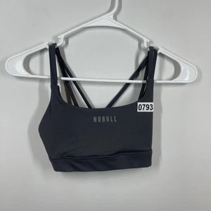 NoBull Sports Bra Size XS Gray Straps Crisscross Soft Athletic Athleisure Gym - Picture 1 of 9
