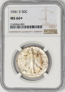 Walking Liberty Half 50c 1941-S MS66+ NGC 948711-6 - Imagen 1 de 5