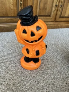 De Colección Jack O Lantern Espantapájaros Sombrero Molde Soplado Imperio 1969 Sin Luz - Imagen 1 de 8
