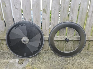 Zipp Super 9 Tubular Rear / Enve 8.9 Tubular Front - TT/Tri Wheelset - Picture 1 of 9