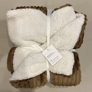 Pottery Barn Ridgeline Sherpa Überwurf mit Rücken braun 50 x 60 cm - Bild 1 von 4