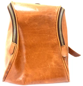 Zaino fatto a mano in pelle pieno fiore marrone borsa a libro con cerniera made in USA - Foto 1 di 12