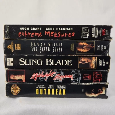 VHS Lot The Sixth Sense Sling Blade Outbreak Midnight Express Thriller Set - Image 1 of 4