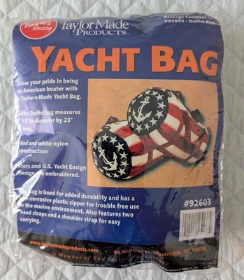 Bolsa de viagem Taylor Made Yacht Ensign bordada estrelas 23" de comprimento, 11" de diâmetro - Imagem 1 de 4