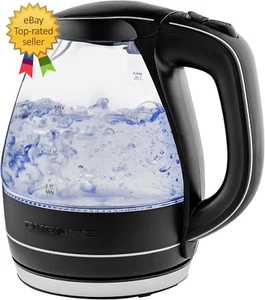 Hervidor eléctrico, calentador de agua y caldera de encimera de vidrio borosilicato de 1,5 L para - Imagen 1 de 12