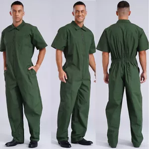 Men Jumpsuit Wear Resistant Coveralls One-piece Overalls Dungarees Workwear - Picture 1 of 15