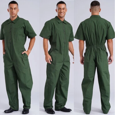 Men Jumpsuit Wear Resistant Coveralls One-piece Overalls Dungarees Workwear - Image 1 of 3