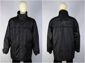 90s Vintage HONDA Sport Team Graphite Black PVC Coated Insulated Heavy Jacket XL - Picture 1 of 21