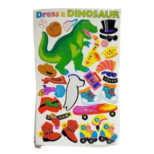 Vintage 1990s Sandylion Sticker Designs Dress a Dinosaur T-Rex Sticker Sheet Fun - Picture 1 of 8