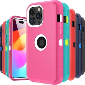 For iPhone 15 Pro Max 14 13 12 11 Pro XR  Phone Case Heavy Duty Shockproof Cover - Picture 1 of 26