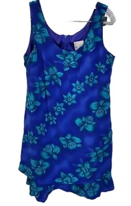 Womens Vintage Bentley Blue Floral Bottom Ruffle Dress - Picture 1 of 5