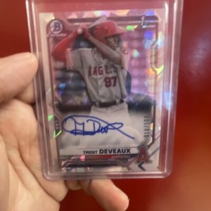 2021 Bowman Chrome Prospect Atomic Refractor10 /100 Trent Deveaux #CPA-TD Auto